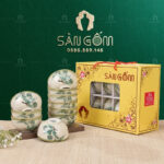 Bộ bát cơm Bát Tràng họa tiết Trúc xanh vẽ tay SG-BC13
