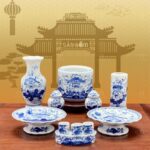 Bộ đồ thờ hoa sen Bát Tràng cao cấp SG-BDT43