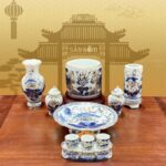 Bộ đồ thờ phú quý vàng kim Bát Tràng SG-BDT33