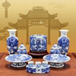 Bộ đồ thờ rồng đắp nổi Bát Tràng SG-BDT36