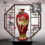 Mai bình "Mã Đáo Thành Công" đắp nổi màu đỏ SG-MB72