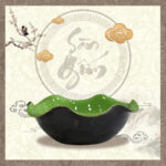 Bát nước tụ lộc Minh Đường màu men đen lòng xanh SG-BN04