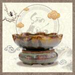 Bát nước tụ lộc Minh Đường màu vàng men hỏa biến SG-BN01