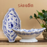 Bát thuyền gà họa tiết hoa phù dung vẽ tay SG-BG05