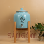 Bình nước 8L màu xanh dương dáng trụ vẽ chữ "Bình An" SG-BDN11