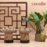 Ly Phật Thủ gốm sứ màu nâu men hỏa biến SG-LPT01