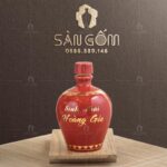 Nậm rượu dáng tròn in logo gốm sứ Bát Tràng SG-NR08