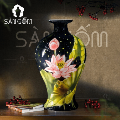 binh-hoa-bat-trang-hoa-tiet-hoa-sen-dang-mai-binh-mau-den-2