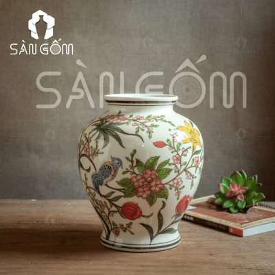 binh-hoa-hoa-tiet-chim-en-hoa-dao-mua-xuan-gom-su-bat-trang
