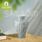 Lọ hoa Bát Tràng dáng chóe họa tiết hoa đồng tiền SG-LH212