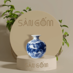 Bình hút lộc họa tiết mã đáo thành công gốm sứ Bát Tràng SG-BHL124