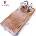 Bàn trà điện thông minh gỗ nâu cao cấp dáng chữ nhật SG-KDT04