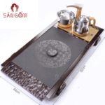 Khay trà điện thông minh dáng chữ nhật họa tiết hán ngữ SG-KDT02