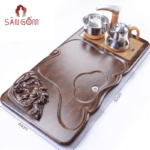 Bàn trà điện thông minh dáng chữ nhật họa tiết Phật Di Lặc SG-KDT05