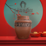 Chum ngâm rượu hoạ tiết Đông Sơn Âu Lạc 10L SG-CR06