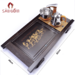 Bàn trà điện thông minh dáng chữ nhật màu đà họa tiết mã đáo thành công SG-KDT07