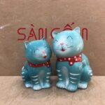 Ống tiết kiệm hình con mèo dáng ngồi màu xanh dương SG-HĐ57