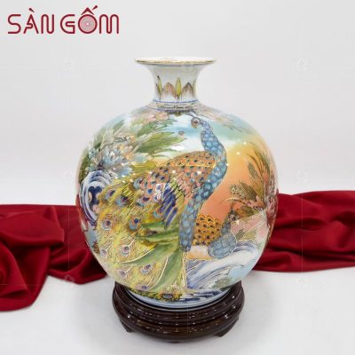 binh-hut-loc-ve-vang-24k-chim-cong-ngan-hoa-cong-danh-phu-quy-cao-30cm