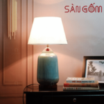 Đèn ngủ để bàn dáng trụ men hỏa biến SG-DN08