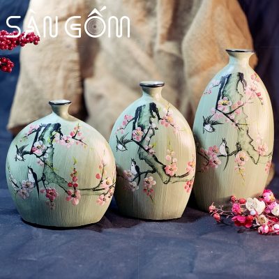 bo-3-binh-hoa-decor-dang-bet-hoa-tiet-dao-rung-chim-en