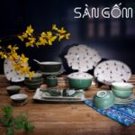 Bộ bát đĩa họa tiết chuồn chuồn vẽ tay SG-BD42