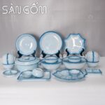 Bộ bát đĩa men xanh cát trắng 23 món SG-BD81
