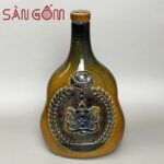 Chai rượu sứ men mật họa tiết đầu lân SG-NR41