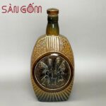 Chai rượu sứ men mật họa tiết người Việt cổ SG-NR42