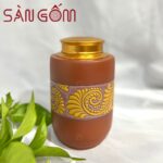 Hộp đựng trà khắc hoa văn gốm đất đỏ chính hãng Bát Tràng SG-BĐT47