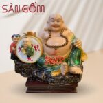Tượng Di Lặc Tiểu Đồng Hoan Hỷ xanh ngọc SG-TDL09