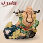 Tượng Di Lặc Kéo Lộc xanh dương SG-TDL04