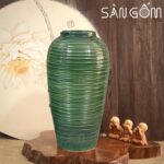 Vò cắm hoa men xanh ngọc gốm sứ Bát Tràng SG-LH407