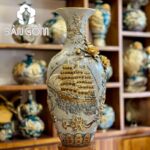 Bảo bình họa tiết thuận buồm xuôi gió vẽ vàng men rạn Bát Tràng SG-BB05