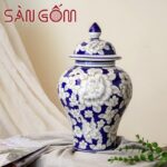Lọ hoa dáng chóe vẽ hoa gốm sứ Bát Tràng SG-LH418
