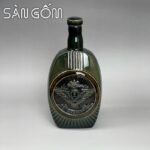 Chai rượu sứ men xanh hỏa biến họa tiết chim cổ SG-NR53