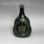 Chai rượu sứ men xanh hỏa biến họa tiết đầu lân SG-NR51