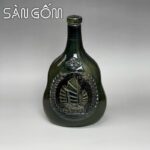 Chai rượu sứ men xanh hỏa biến họa tiết thuyền buồm SG-NR49