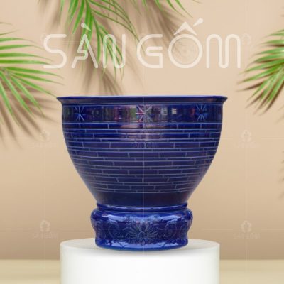 chau-trong-sen-gom-su-bat-trang- mau-xanh-coban