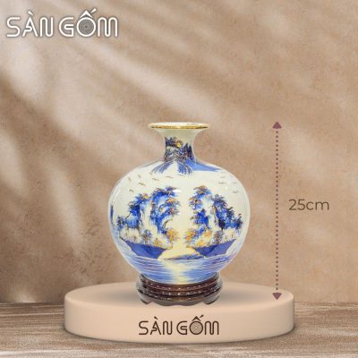 Bình hút lộc thuận buồm xuôi gió cảnh Vịnh Hạ Long vẽ vàng SG-BHL163