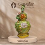 Hồ lô họa tiết dây hoa đắc Tài men vàng đắp nổi vẽ vàng SG-HL46