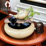 Tiểu cảnh thác nước mini trong nhà bằng gốm sứ SG-TC08