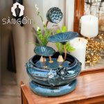 Bộ thác nước tiểu cảnh phong thủy để bàn dáng sen SG-TC10