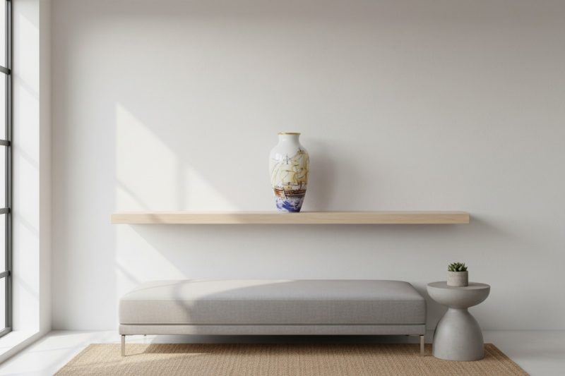 Bình Hoa Sứ Vẽ Thuyền Buồm Cổ Điển Mạ Vàng - Ảnh 5