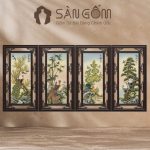 Bộ tranh tứ cảnh Tùng Cúc Trúc Mai gốm sứ Bát Tràng SG-TGS 02