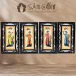 Bộ tranh tứ cảnh Cầm-Kì-Thi-Họa gốm sứ Bát Tràng SG-TGS 03