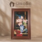 Tranh gốm sứ "Hoài niệm" họa tiết hoa sen SG-TGS13