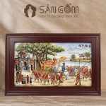 Tranh Gốm Sứ Vinh Quy Bái Tổ Bát Tràng SG-TGS10