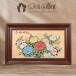 Tranh Mẫu Đơn Phú Quý Gốm Sứ Bát Tràng SG-TGS07