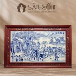 Tranh Gốm Sứ Vinh Quy Bái Tổ Bát Tràng Cao Cấp SG-TGS11