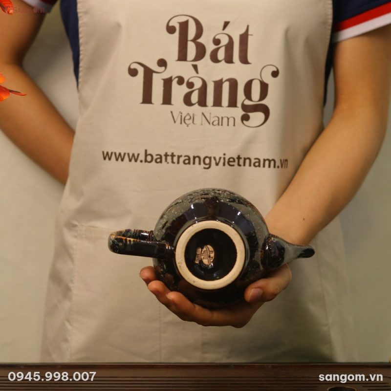 Bộ Ấm Chén Gốm Sứ Bát Tràng Men Hỏa Biến Thiên Mục - Chi tiết 7